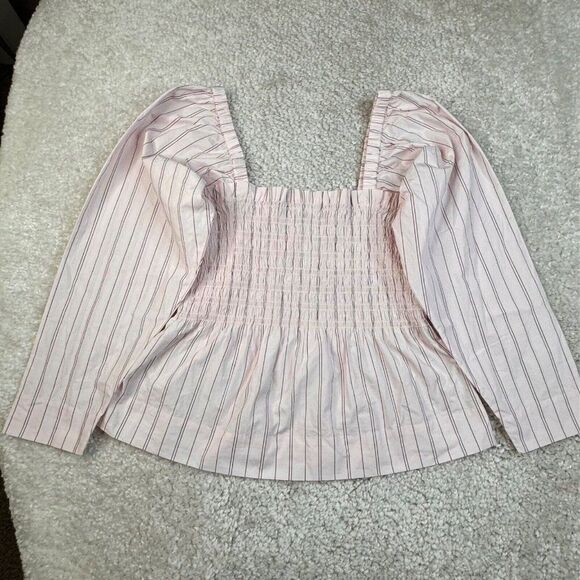 Ganni Shrinking Violet Cotton Smock Top Blouse - Picture 2 of 10